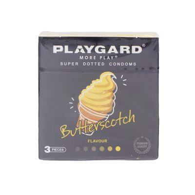 PLAYGARD MORE PLAY+ BUTTERSCOTCH SUPER DOTTED CONDOMS 3 NO'S